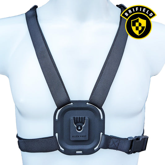 Peter Jones Official Delta Klick Fast Chest Strap Harness For Body Worn Camera Suitable for Brifield, and other BodyCams Adjustable Holder with Elasticated Waist
