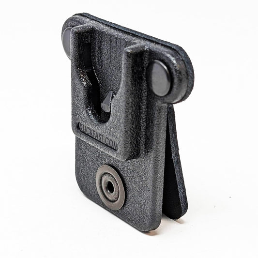 Klick Fast Dock for Remote Speaker Mic RSM Tag Strong Real Leather Small Button Clip On Klickfast Holder for Shirt or Clothing Loops Tags for Walkie Talkie Radio Mic Mobile Phone Torch